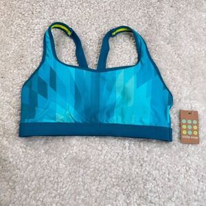 Title Nine Bikini Swim Top Blue Aqua Firecracker Small NEW